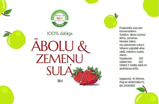 100% Ābols & zemeņu sula 